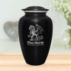 Dragon Cremation Urn - Jet Black