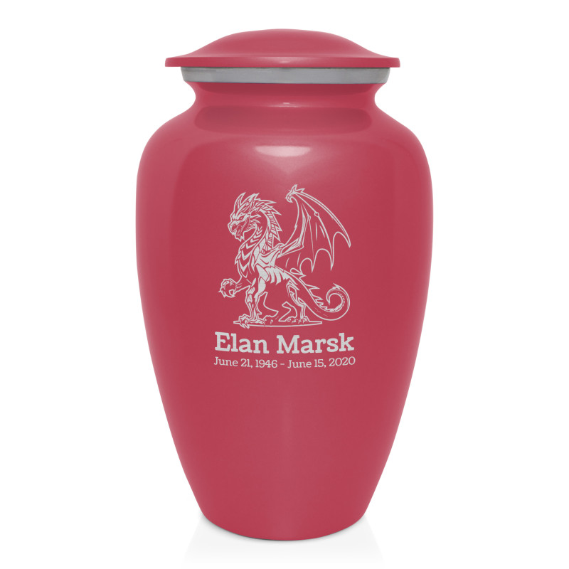 Dragon Cremation Urn - Rose Pink