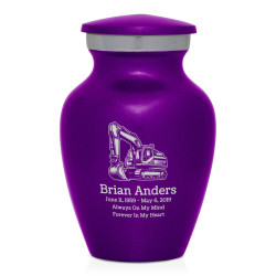 Excavator Keepsake Urn - Purple Luster