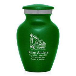 Excavator Keepsake Urn - Shamrock Green