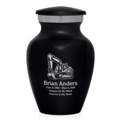 Excavator Keepsake Urn - Jet Black
