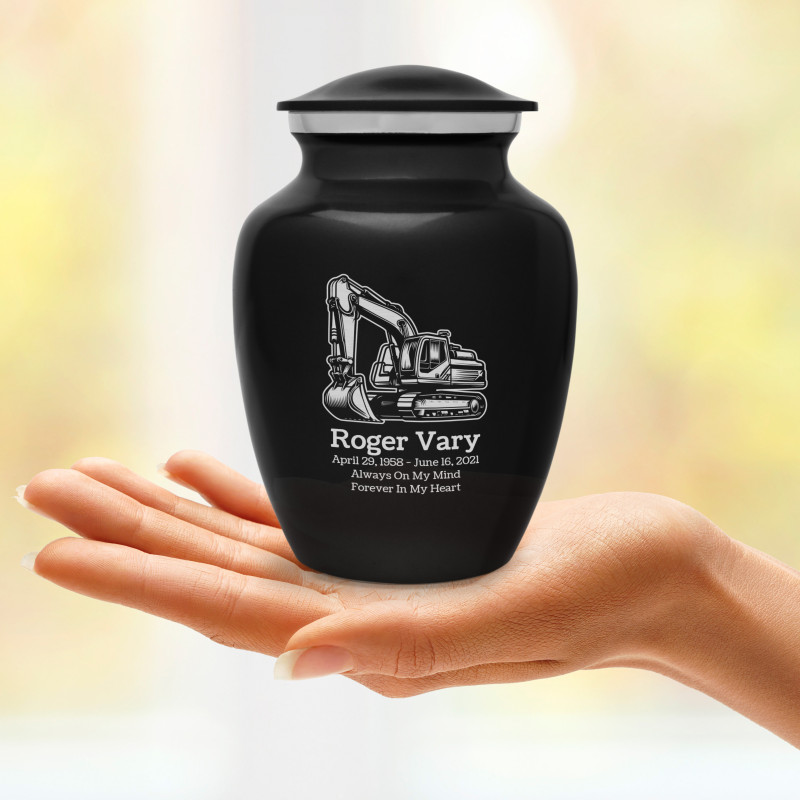 Excavator Sharing Urn - Jet Black