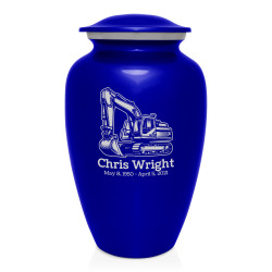 Excavator Cremation Urn - Midnight Blue