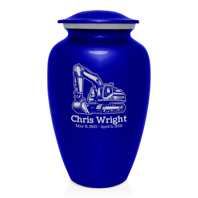 Excavator Cremation Urn - Midnight Blue