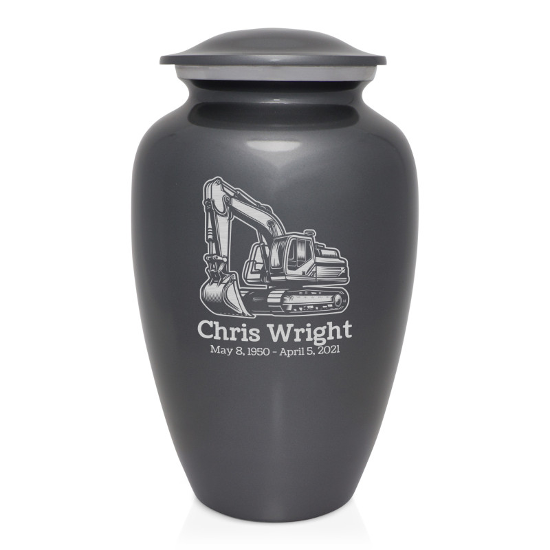 Excavator Cremation Urn - Gunmetal Gray