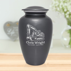 Excavator Cremation Urn - Gunmetal Gray
