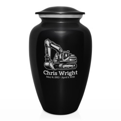 Excavator Cremation Urn - Jet Black