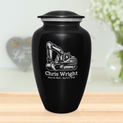 Excavator Cremation Urn - Jet Black