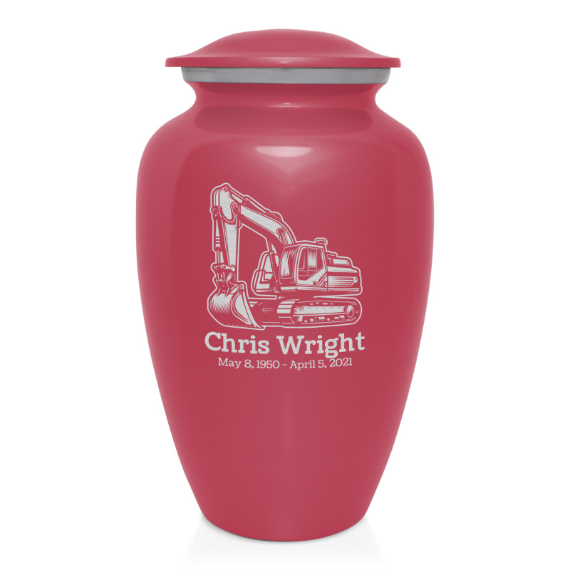 Excavator Cremation Urn - Rose Pink