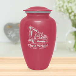 Excavator Cremation Urn - Rose Pink