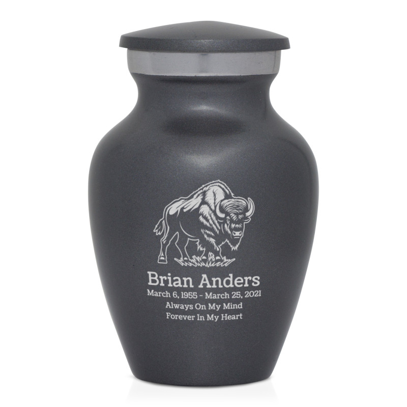 Buffalo Keepsake Urn - Gunmetal Gray