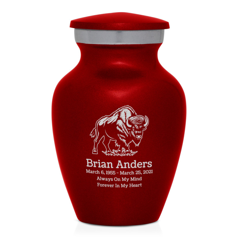 Buffalo Keepsake Urn - Ruby Red