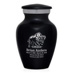 Buffalo Keepsake Urn - Jet Black