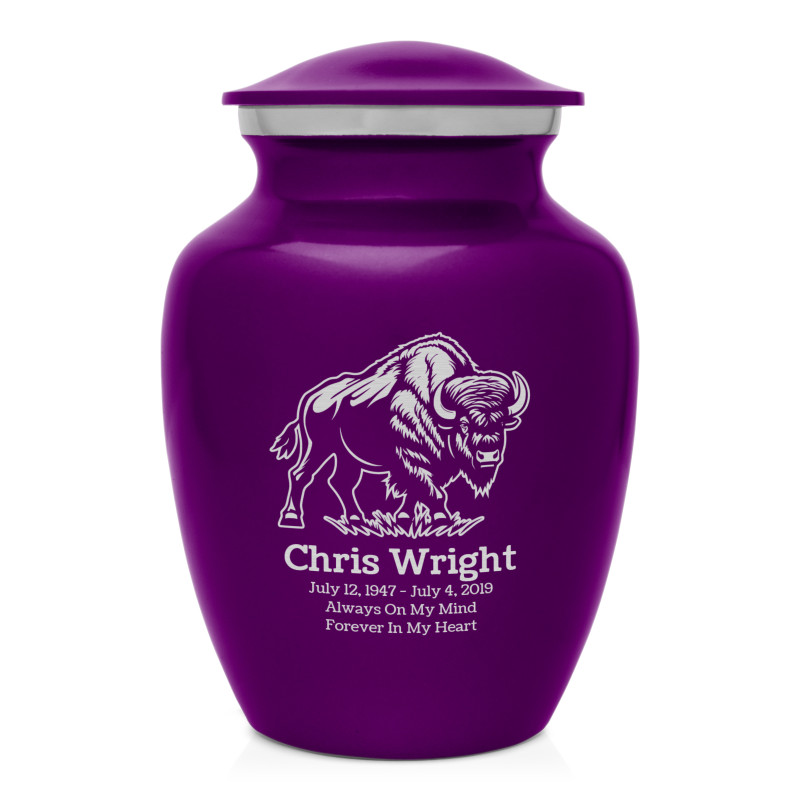 Buffalo Sharing Urn - Purple Luster