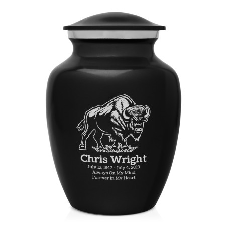 Buffalo Sharing Urn - Jet Black