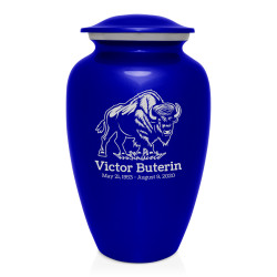 Buffalo Cremation Urn - Midnight Blue
