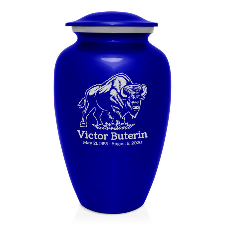 Buffalo Cremation Urn - Midnight Blue