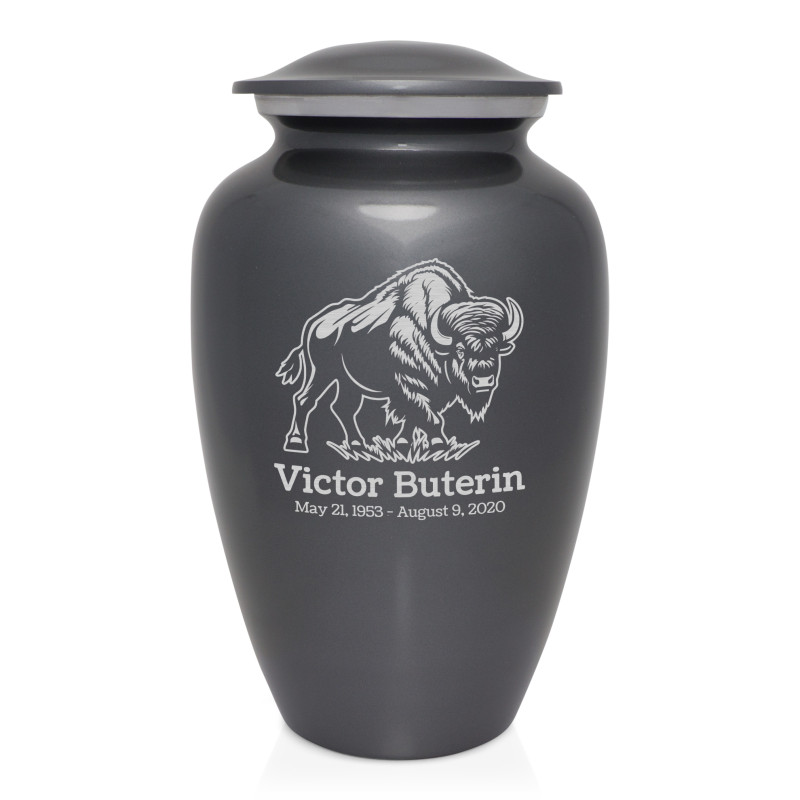 Buffalo Cremation Urn - Gunmetal Gray