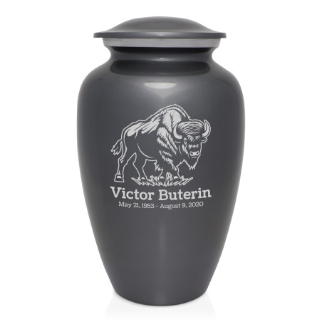 Buffalo Cremation Urn - Gunmetal Gray