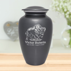 Buffalo Cremation Urn - Gunmetal Gray