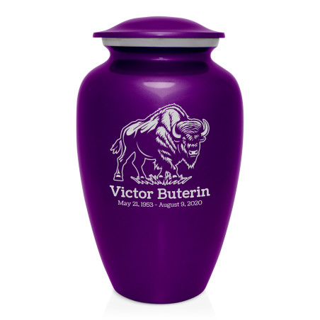 Buffalo Cremation Urn - Purple Luster
