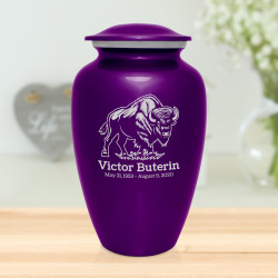 Buffalo Cremation Urn - Purple Luster
