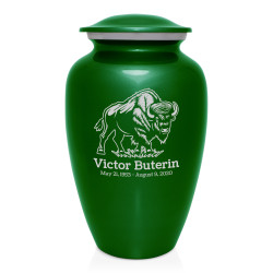 Buffalo Cremation Urn - Shamrock Green