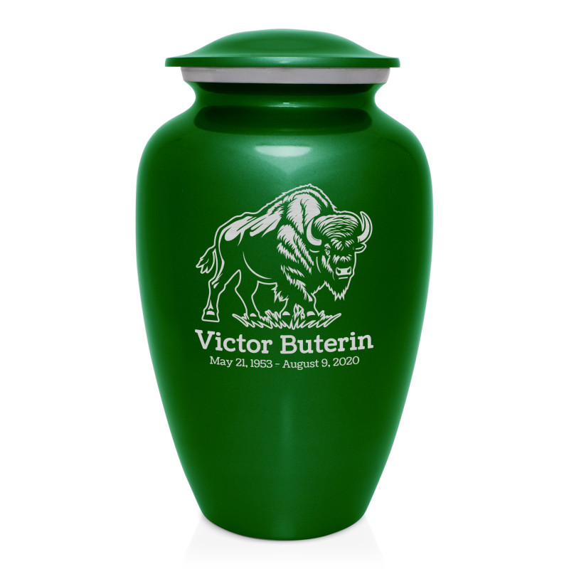 Buffalo Cremation Urn - Shamrock Green