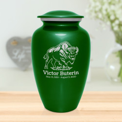 Buffalo Cremation Urn - Shamrock Green