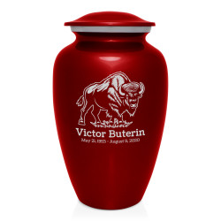 Buffalo Cremation Urn - Ruby Red