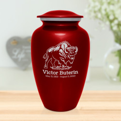 Buffalo Cremation Urn - Ruby Red