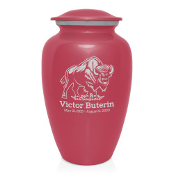 Buffalo Cremation Urn - Rose Pink