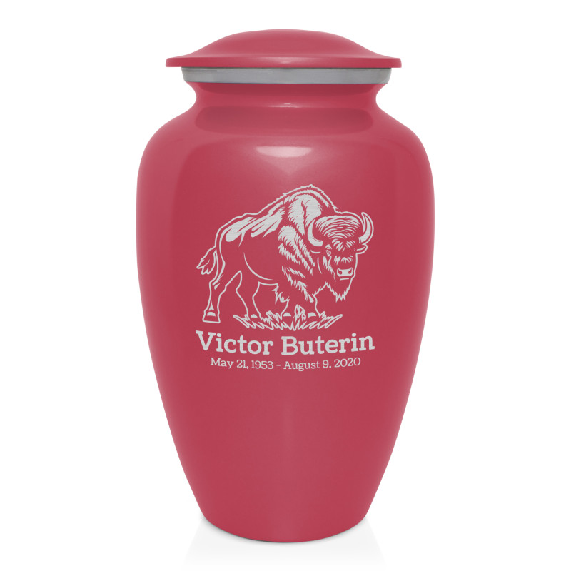 Buffalo Cremation Urn - Rose Pink
