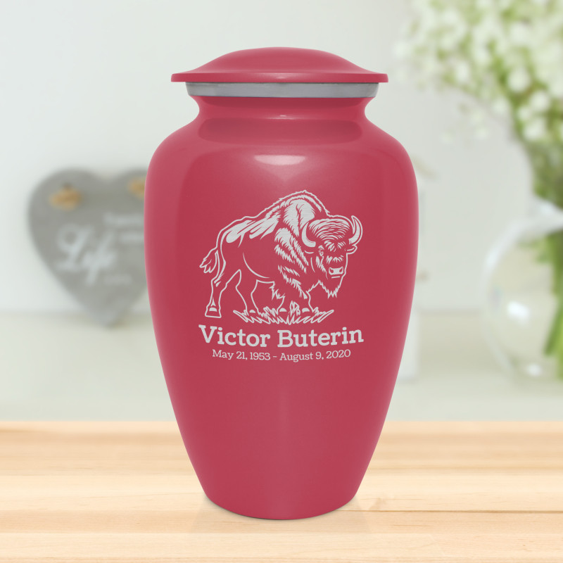 Buffalo Cremation Urn - Rose Pink