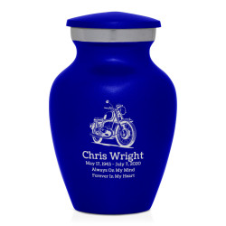 Classic Motorcycle Keepsake Urn - Midnight Blue