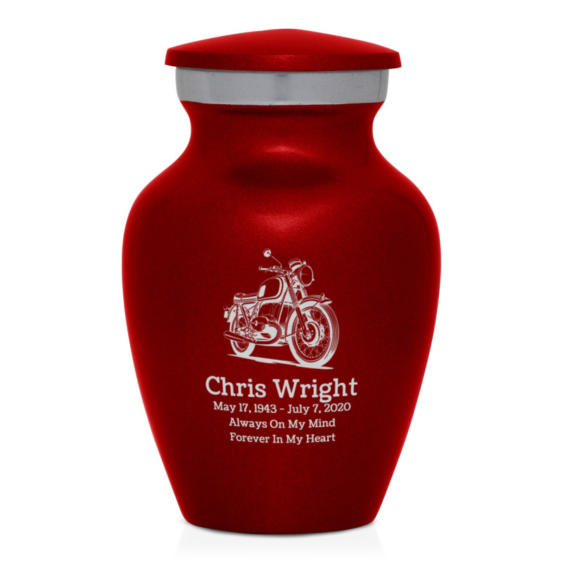 Classic Motorcycle Keepsake Urn - Ruby Red