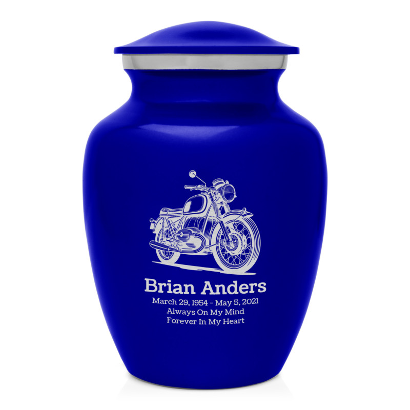 Classic Motorcycle Sharing Urn - Midnight Blue