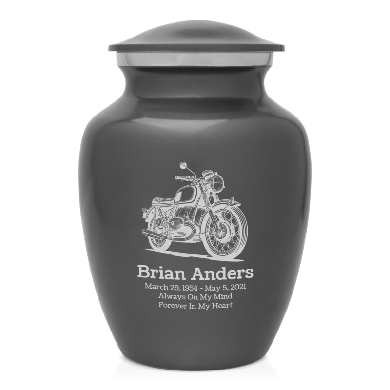 Classic Motorcycle Sharing Urn - Gunmetal Gray
