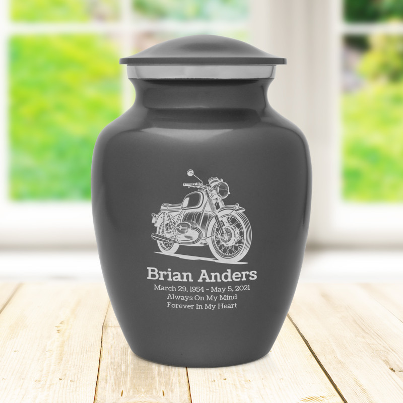 Classic Motorcycle Sharing Urn - Gunmetal Gray