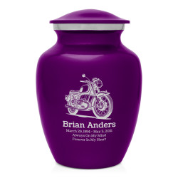 Classic Motorcycle Sharing Urn - Purple Luster