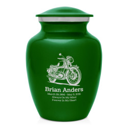 Classic Motorcycle Sharing Urn - Shamrock Green