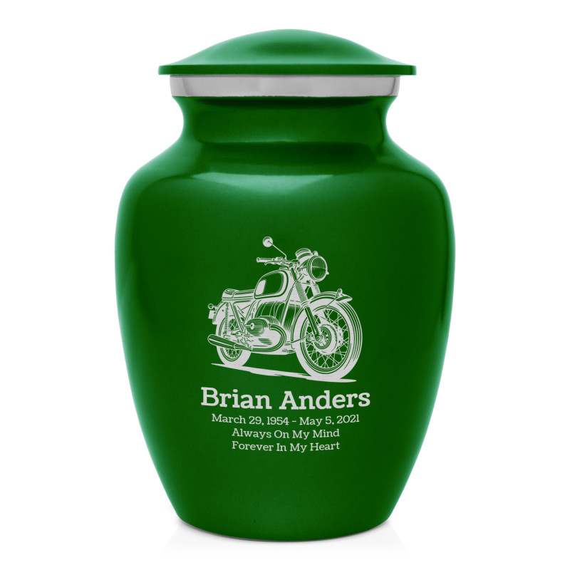 Classic Motorcycle Sharing Urn - Shamrock Green