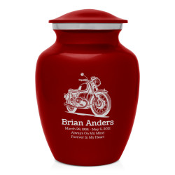 Classic Motorcycle Sharing Urn - Ruby Red