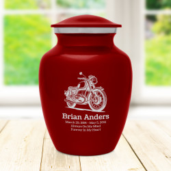 Classic Motorcycle Sharing Urn - Ruby Red
