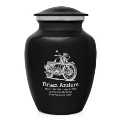 Classic Motorcycle Sharing Urn - Jet Black