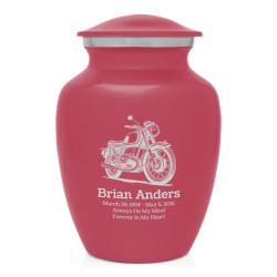 Classic Motorcycle Sharing Urn - Rose Pink