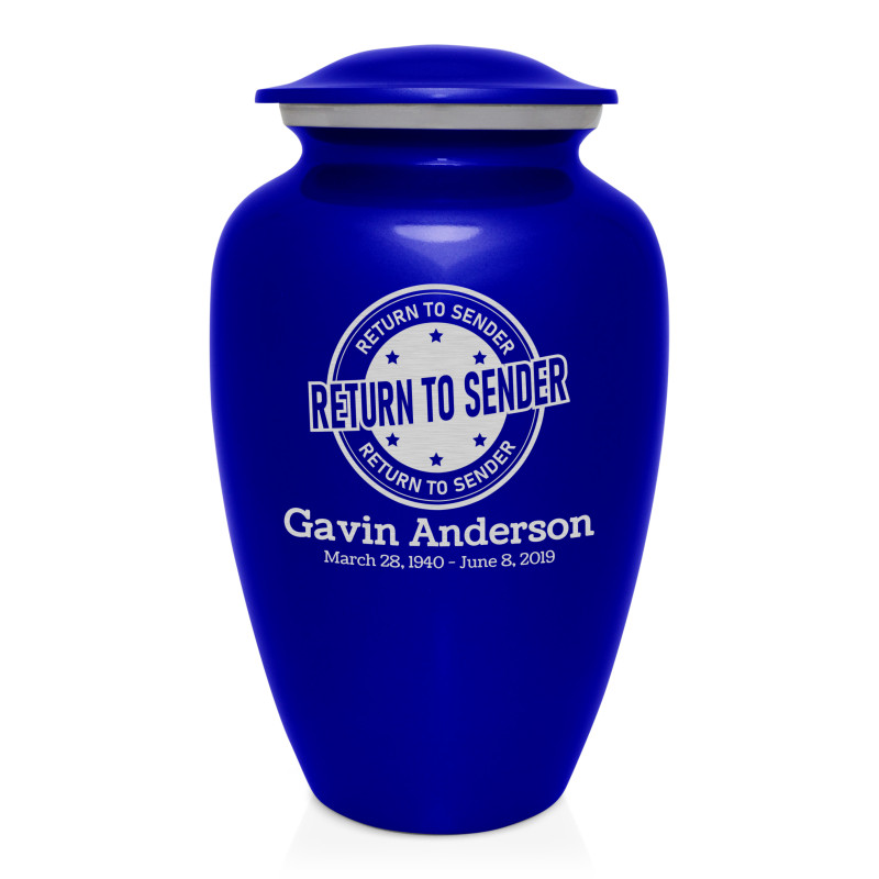 Return to Sender Cremation Urn - Midnight Blue