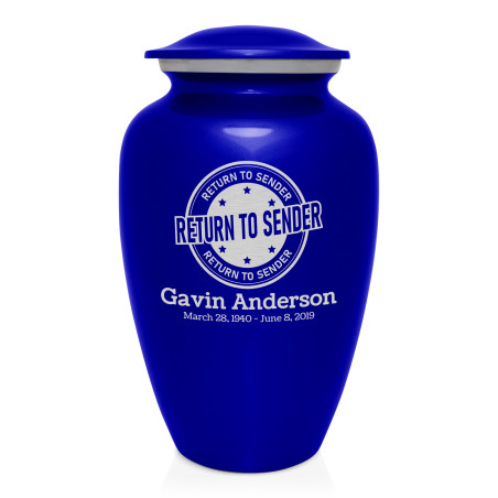 Return to Sender Cremation Urn - Midnight Blue