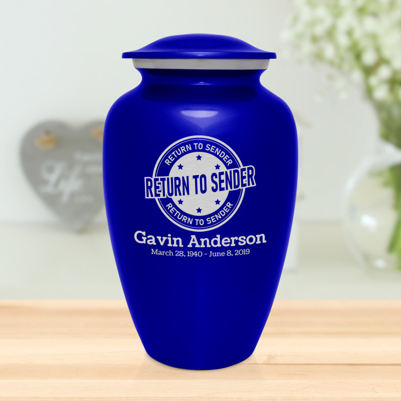 Return to Sender Cremation Urn - Midnight Blue