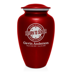 Return to Sender Cremation Urn - Ruby Red